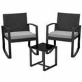 Bealife 3-teiliges Rattan-Lounge-Set für Balkon und Garten