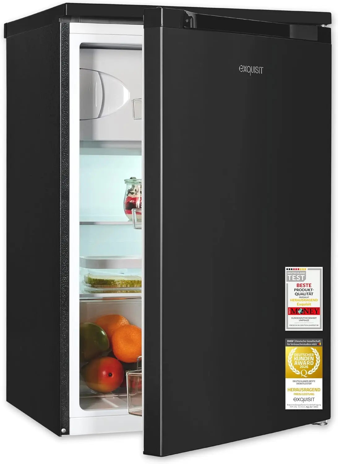 Kühlschrank 107 L mit 4-Sterne-Gefrierfach Silber