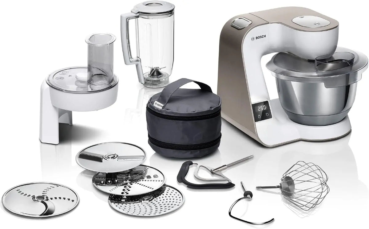 Bosch Küchenmaschine 1000 W 1,25 L mit Edelstahl Weiß
