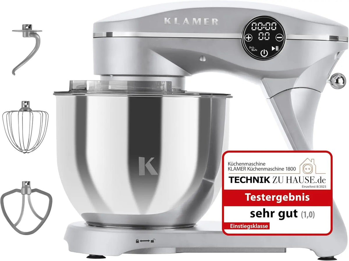 Küchenmaschine 1800W 6L mit Edelstahl