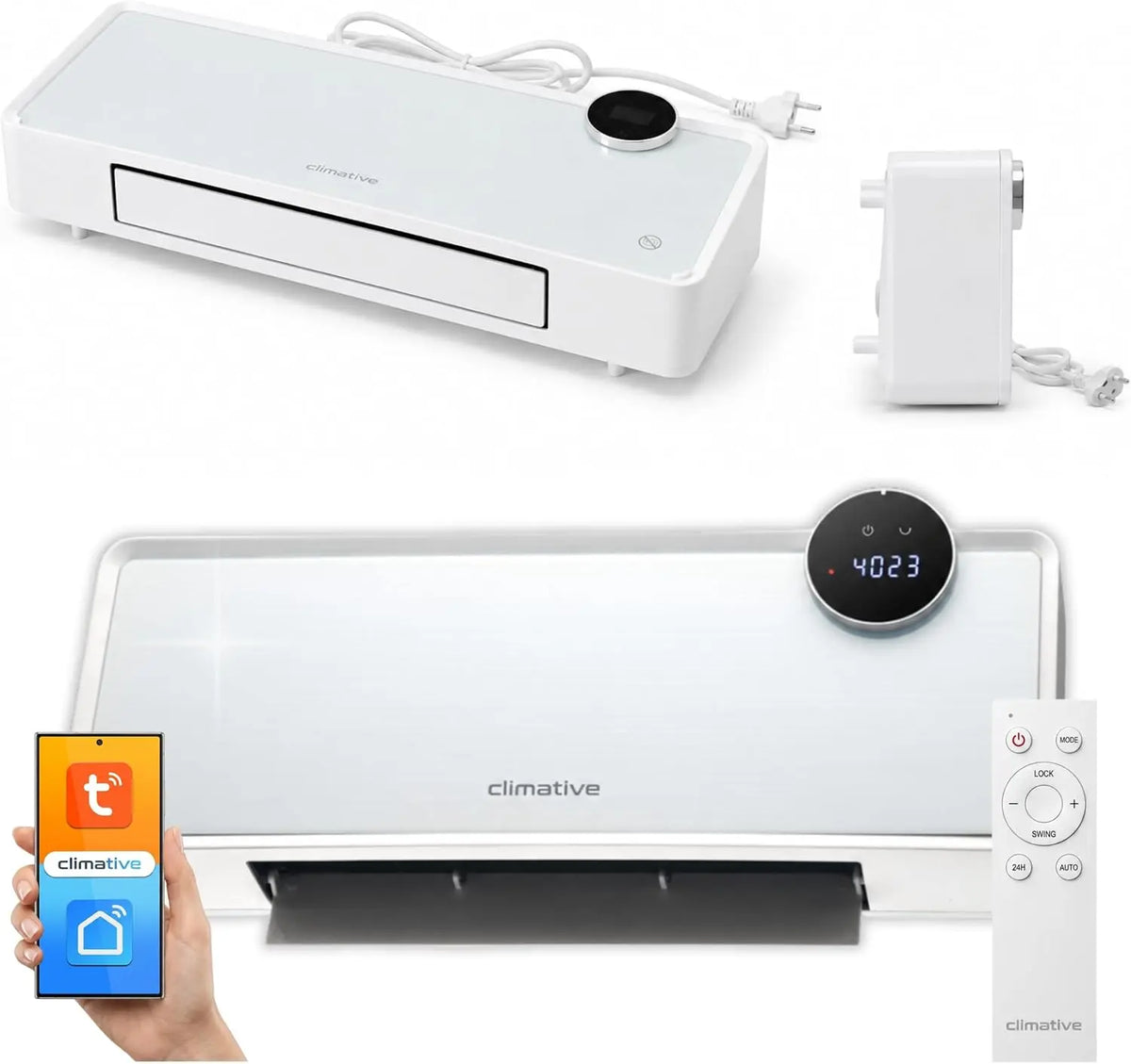 Produkt 2000W mit Fernbedienung und Timer Weiß