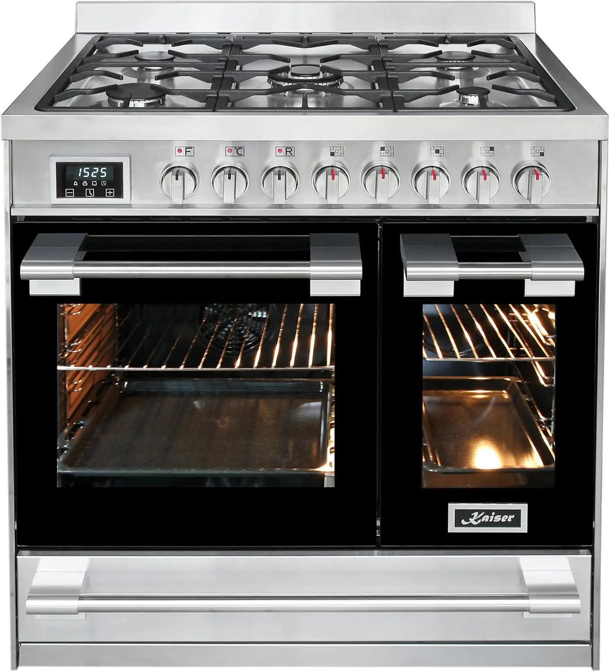 Einbau-Herd-Set 3,7 kW 115 L 90 cm mit Edelstahl Silber