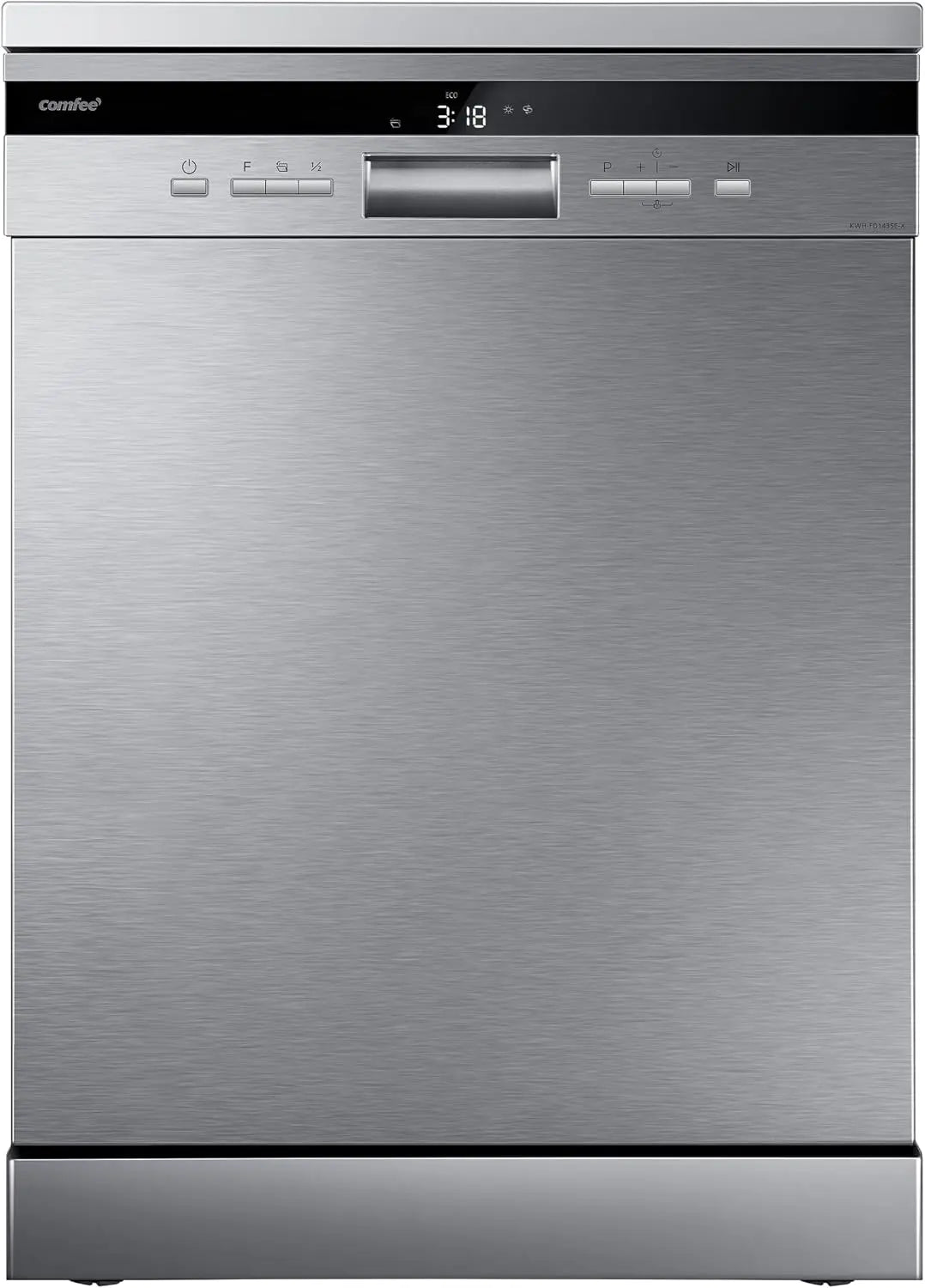 COMFEE Geschirrspüler FD1435E 44 dB mit Display und Edelstahl Silber