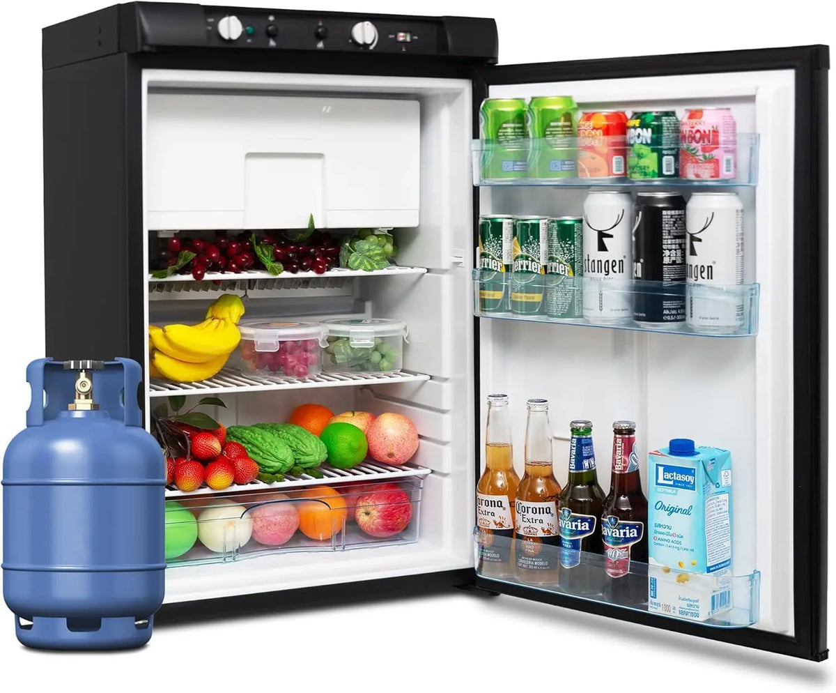 Kühlschrank 12 V 100L Schwarz für Haushalt und Alltag