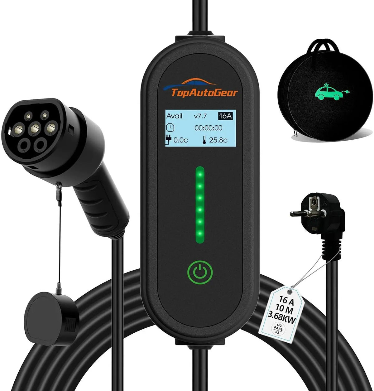 Fahrzeugzubehör IP65 220 V 3.68 kW 10M mit Display und wasserfeste Ausführung Transparent