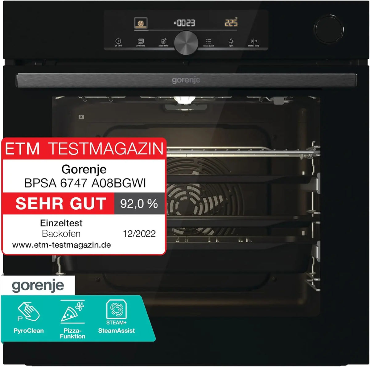 Gorenje Einbau-Herd-Set A08BG 77L Schwarz