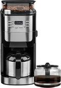 Kaffeemaschine 1050W 2 in 1 mit Timer und Edelstahl Silber