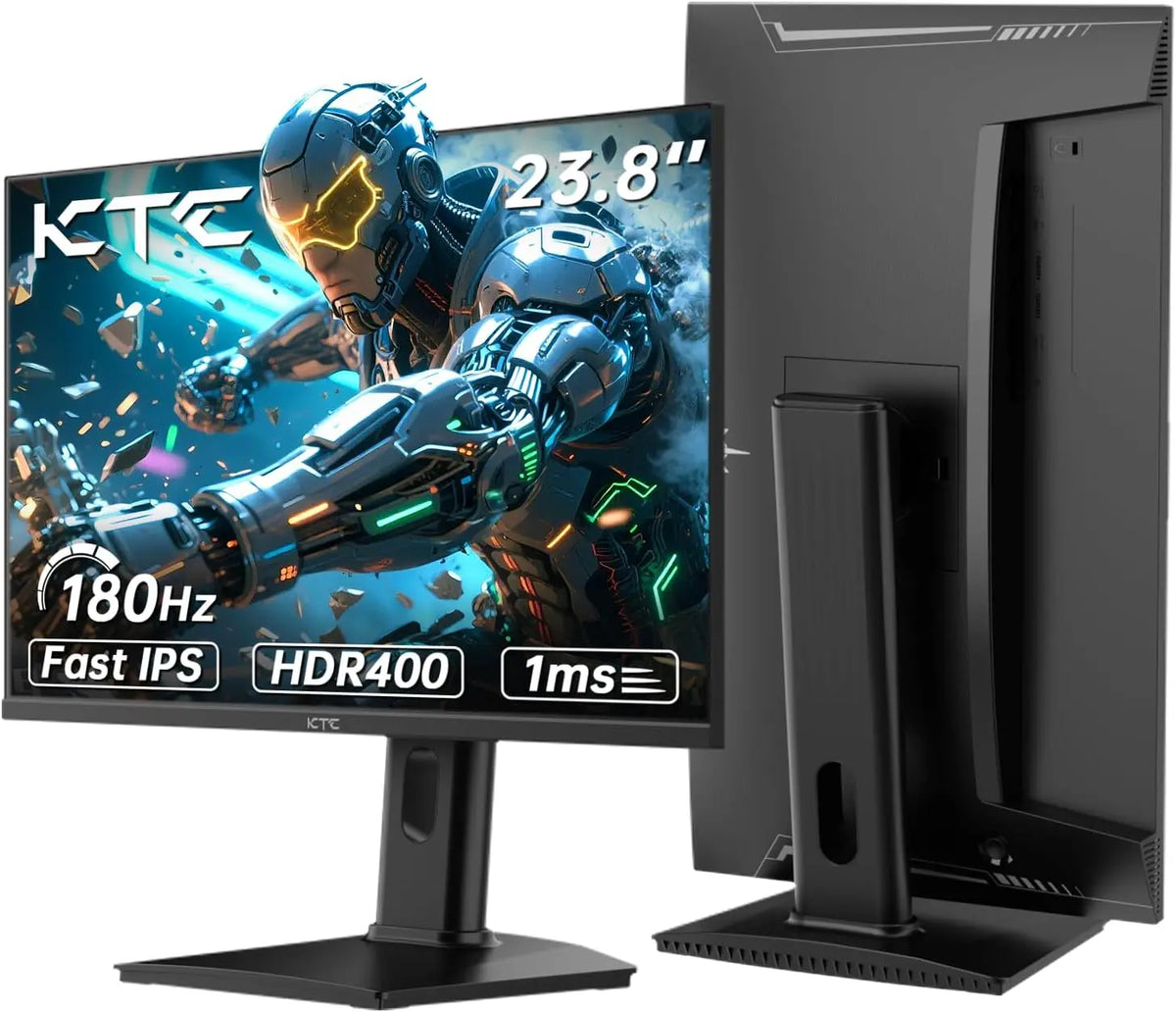 KTC Gaming Monitor, Bildschirm 24 Zoll QHD 2K@180Hz / 144Hz mit Fast IPS Panel,1ms, HDR 400, Adaptive Sync, 400 cd/m² Helligkeit, Verstellbarer...