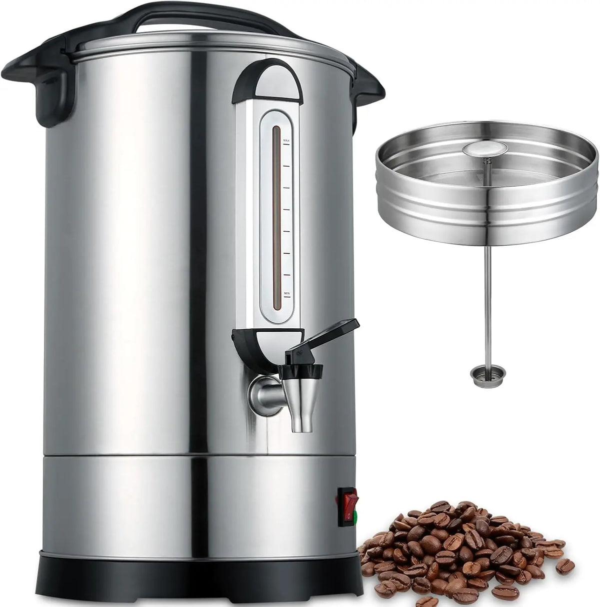 Kaffeemaschine 1600W 16L mit Edelstahl Silber