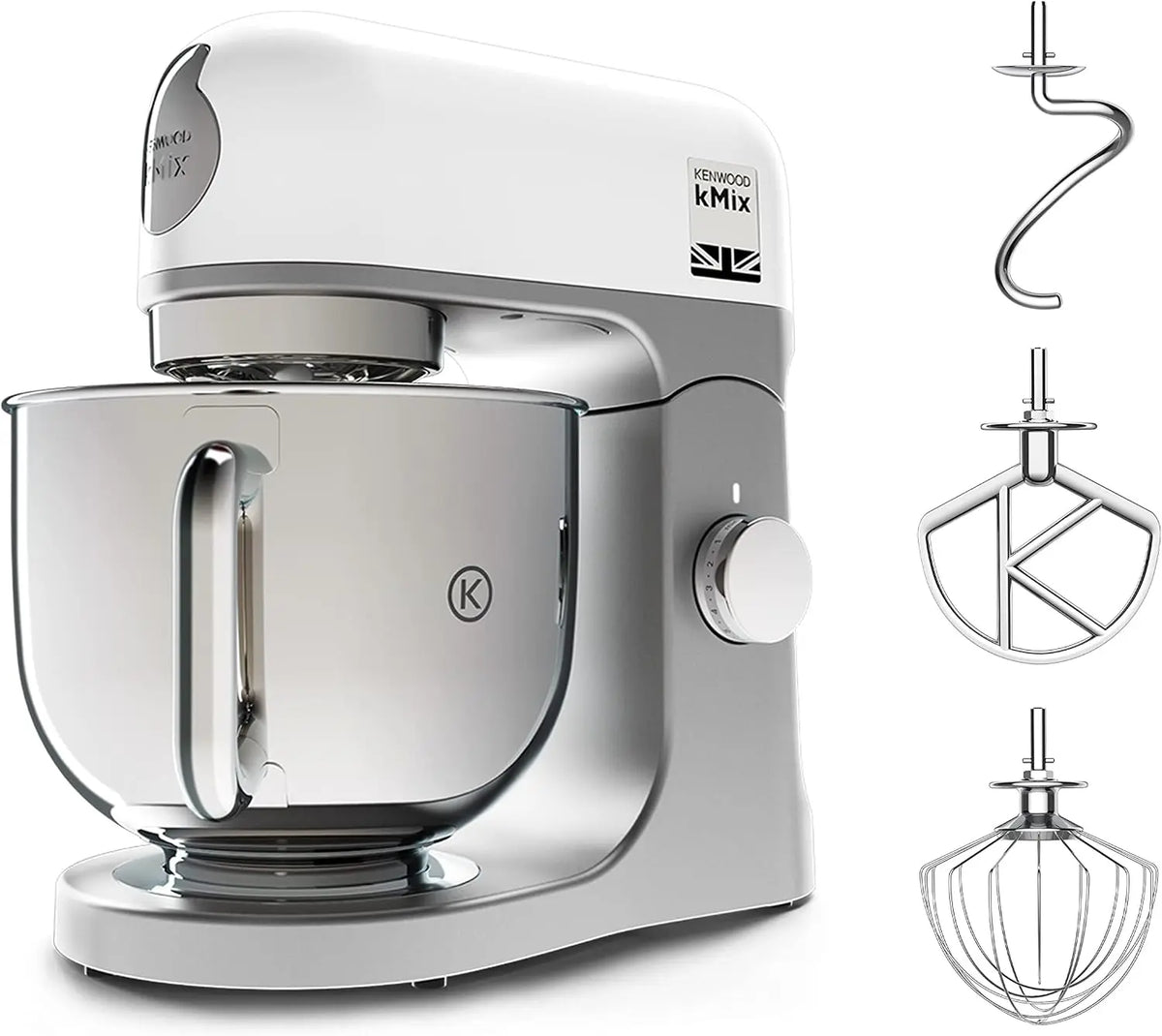 Küchenmaschine 1000W 5L mit Edelstahl Weiß