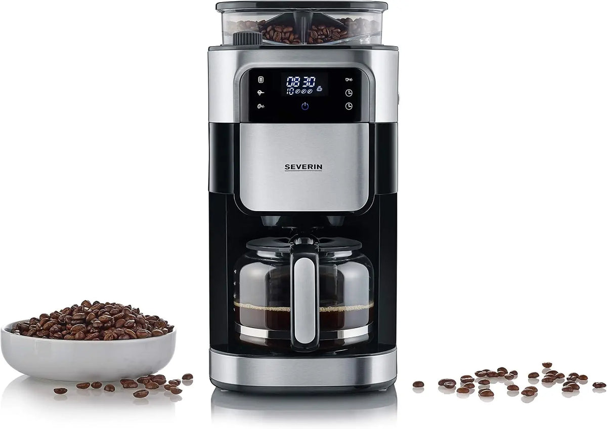 Severin Kaffeemaschine mit Timer und Edelstahl Schwarz