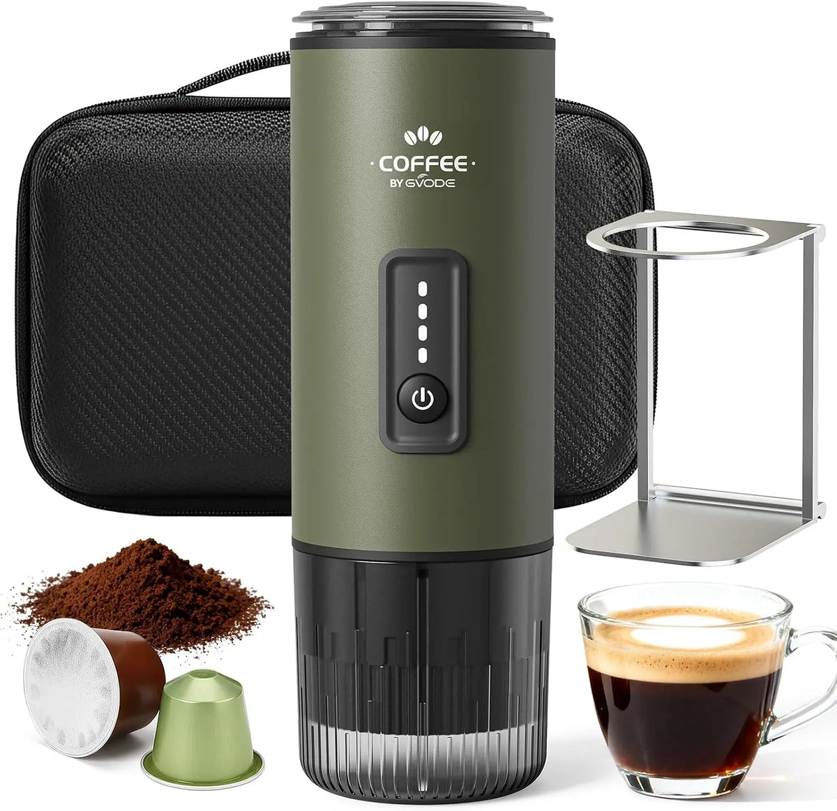 Kaffeemaschine mit Akku und Ladegerät