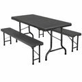 KESSER® 3-teiliges Bierzelt-Set, Klapptisch und 2 Sitzbänke – Gartenmöbel für 8 Personen, perfekt für Balkon, Camping und Feiern, in Anthrazit mit Abdeckung und Tragefunktion