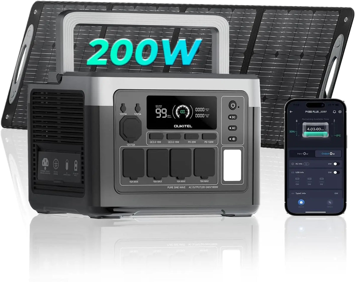 Inverter-Stromerzeuger P1000PLUS 1800 W mit Solarfunktion