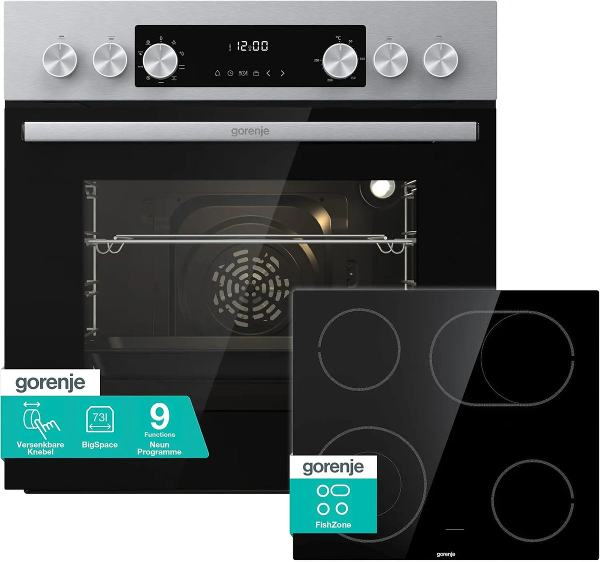 Gorenje Einbau-Herd-Set 73L Silber