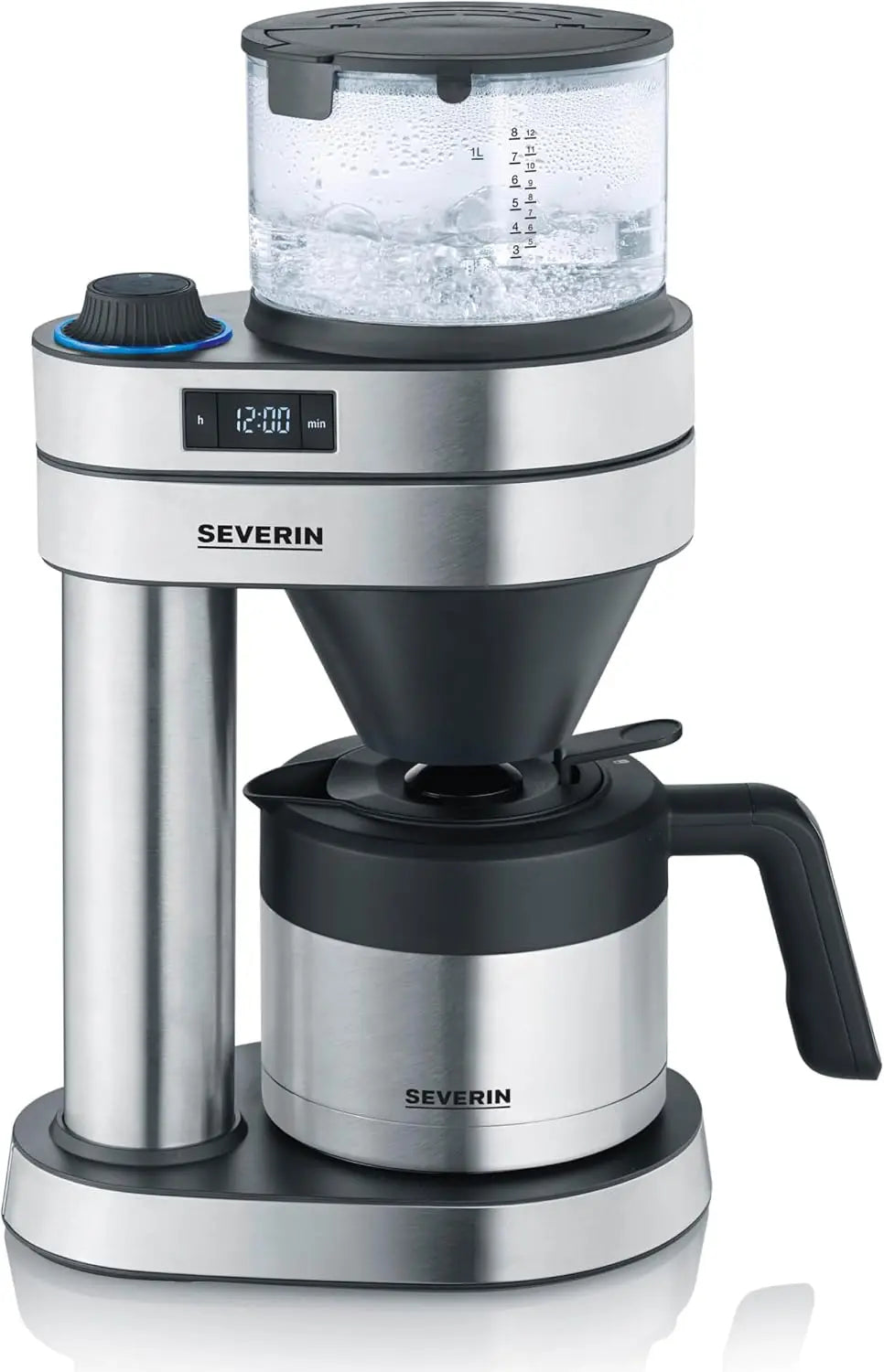 Severin Kaffeemaschine 1l mit Timer und Edelstahl Schwarz