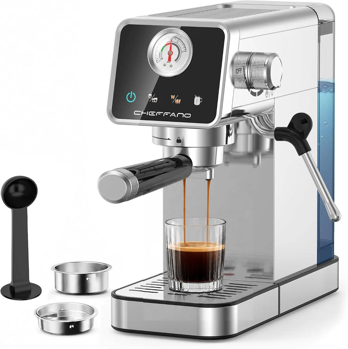Kaffeemaschine 1,1 L mit Edelstahl Silber