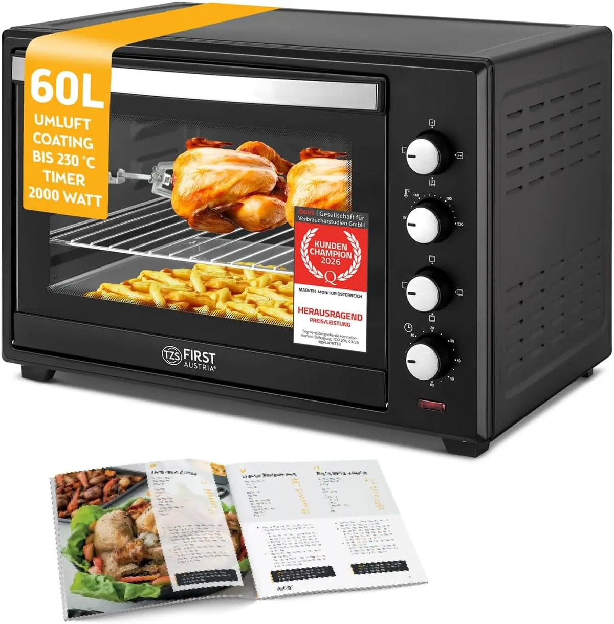 Einbau-Herd-Set 2000W 60L mit Timer