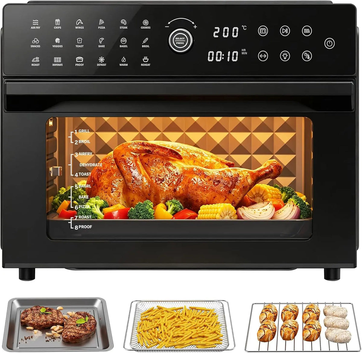 Heißluftfritteuse 1800W 30L für Haushalt und Alltag