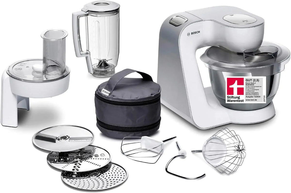 Bosch Küchenmaschine MUM58W20 1000 W 3,9 L mit Edelstahl Weiß