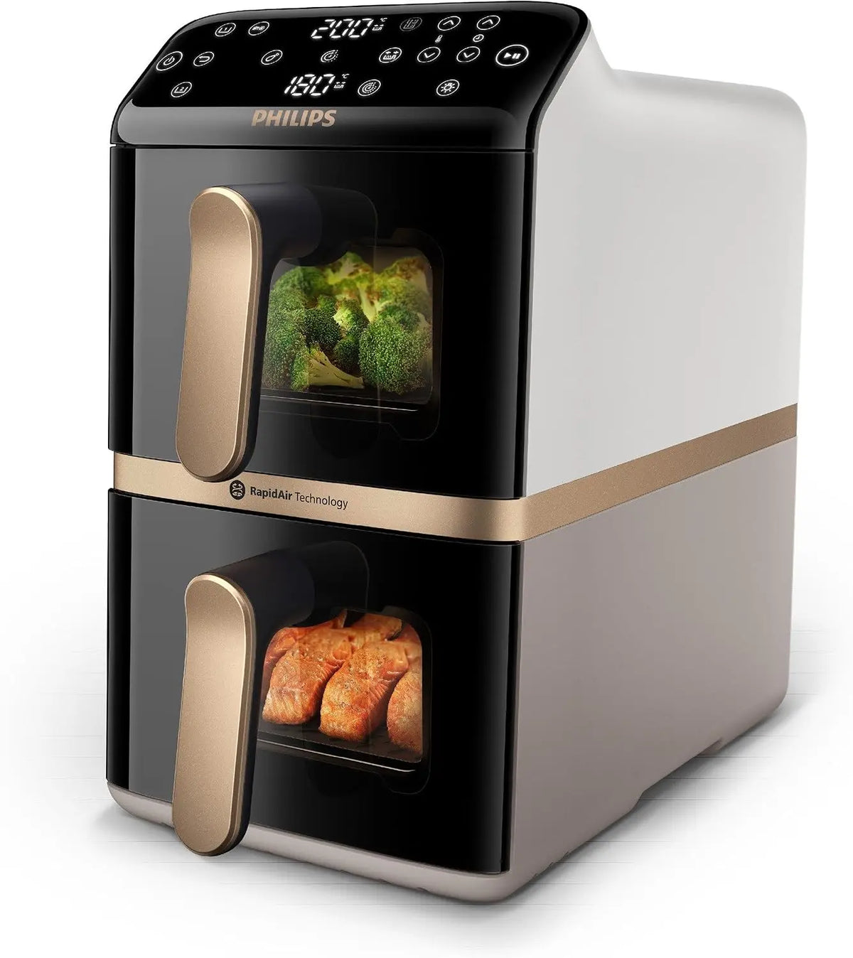 Philips Heißluftfritteuse NA462 10L mit zwei Garzonen