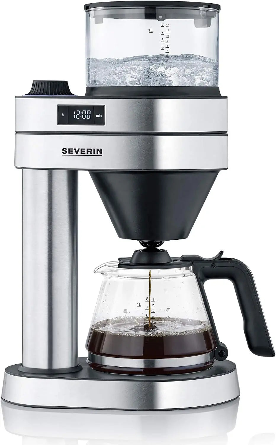 Severin Kaffeemaschine mit Timer und Edelstahl Schwarz
