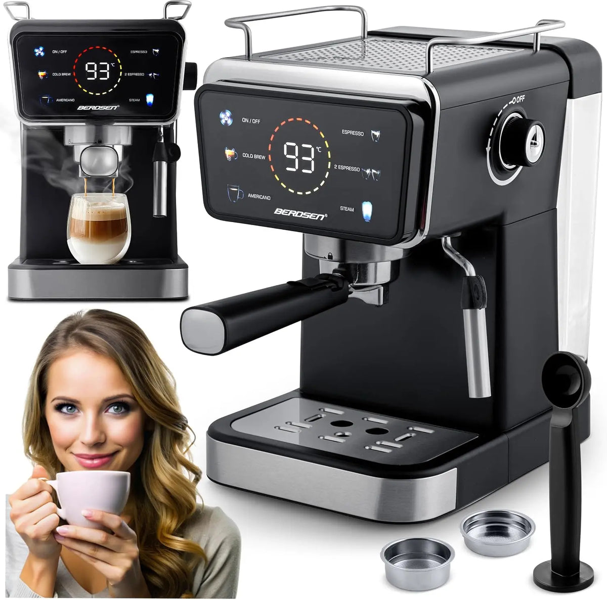 Kaffeemaschine 1,5 L Schwarz für Haushalt und Alltag