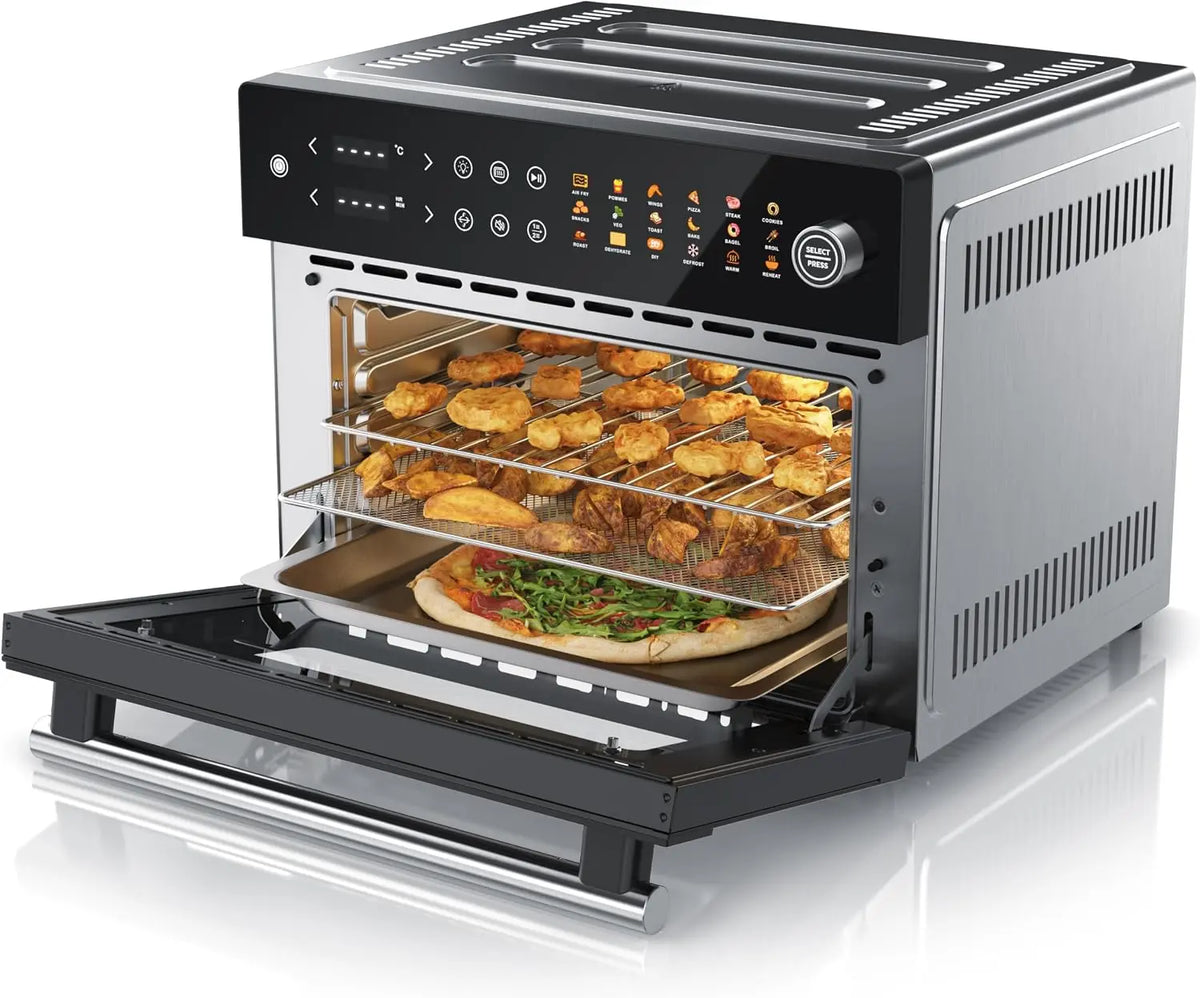 Heißluftfritteuse 30l mit Edelstahl Silber