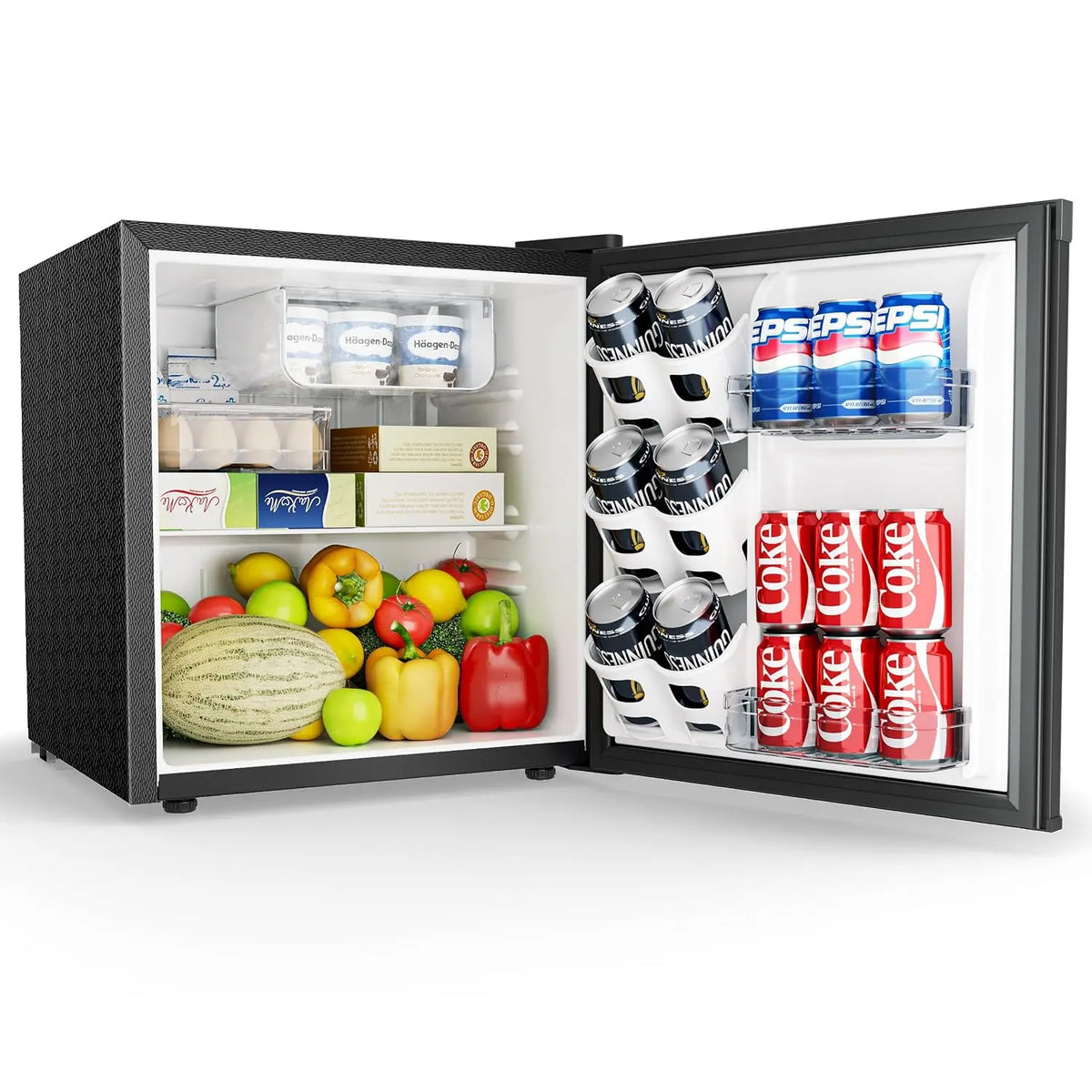 Kühlschrank 46L 38dB Schwarz für Haushalt und Alltag