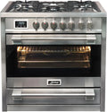 Einbau-Herd-Set 115L 90 cm mit Edelstahl Silber