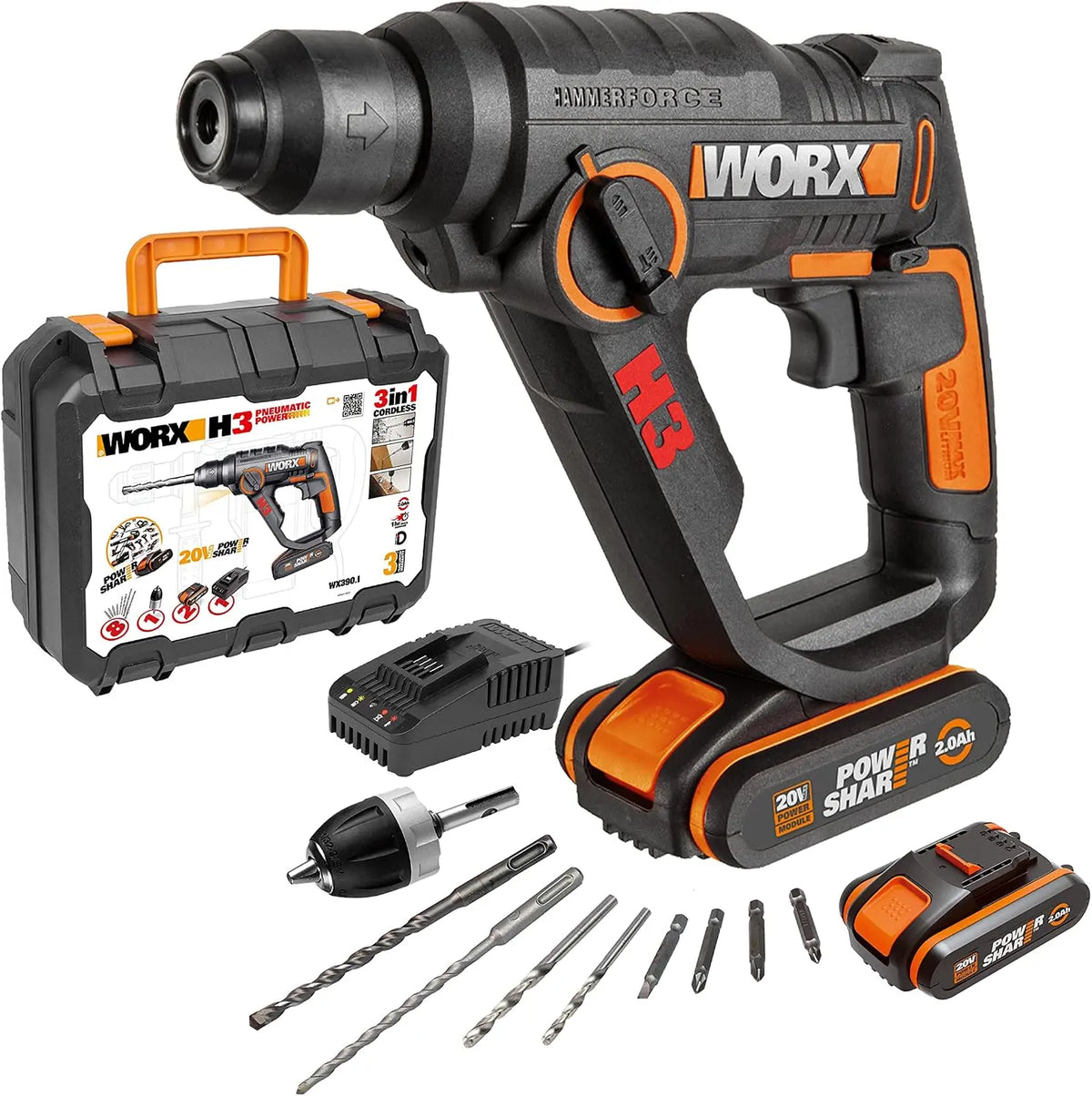 Bohrmaschine WX390 20 V 2Ah für Haushalt und Alltag
