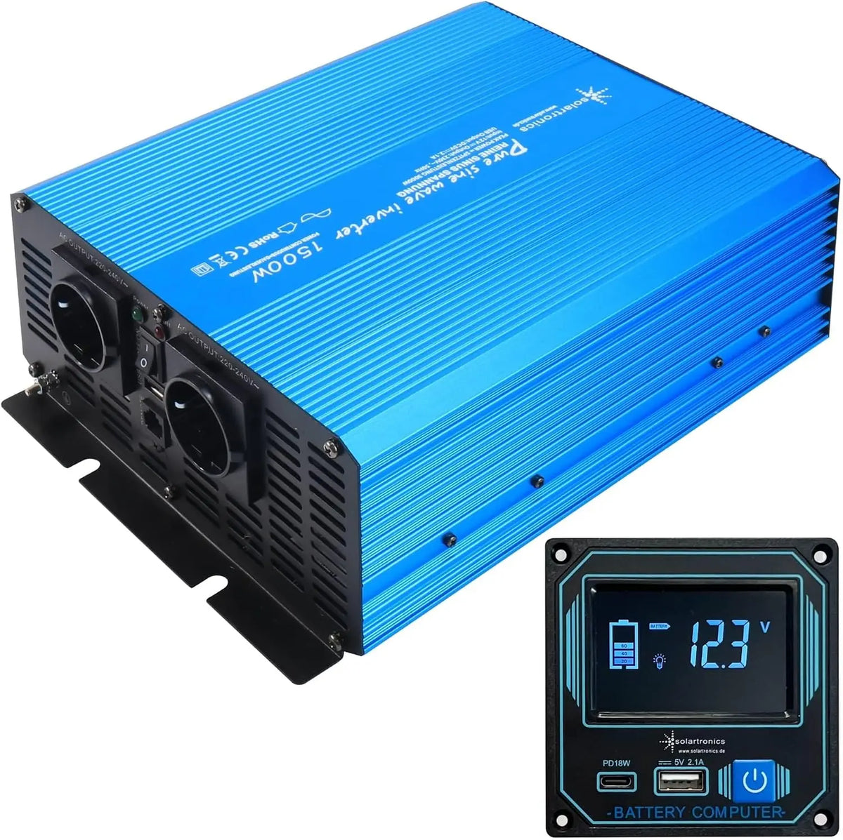 Fahrzeugzubehör 12 V 1500W mit Fernbedienung und Display