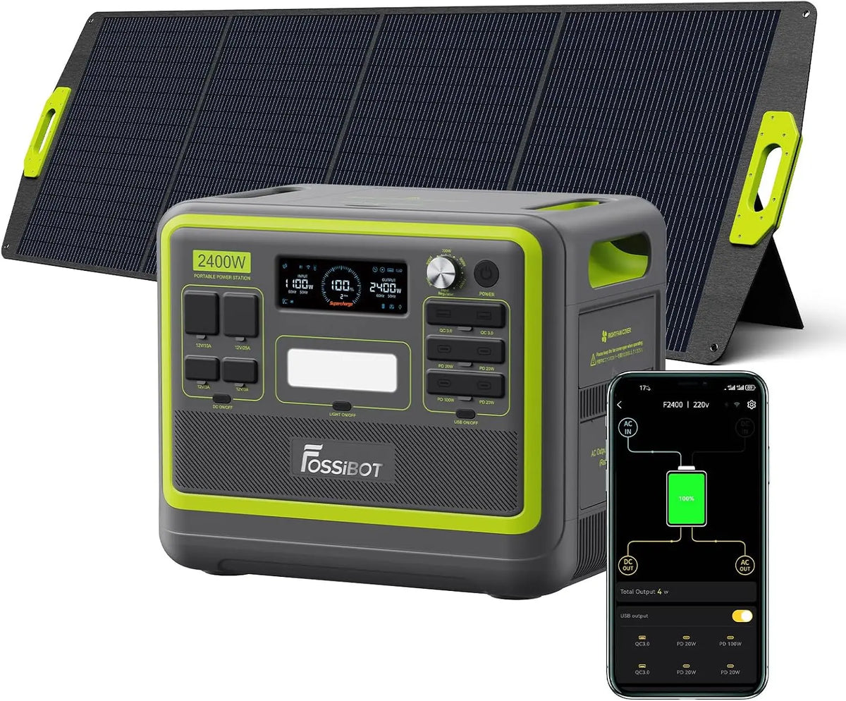 Inverter-Stromerzeuger F2400 230 V 200W mit faltbare Ausführung und Solarfunktion