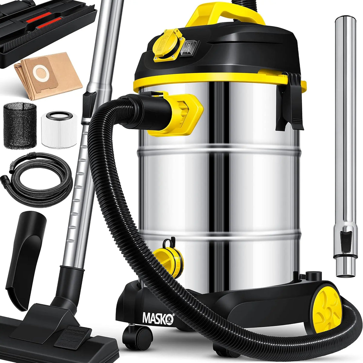 Staubsauger 1800W 58 l 3 in 1 Gelb