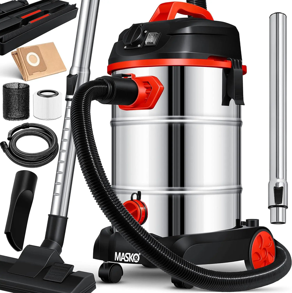 Staubsauger 1800W 58 l 3 in 1 Rot