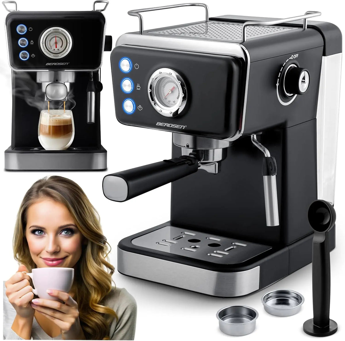 Kaffeemaschine 1,5 L Schwarz für Haushalt und Alltag