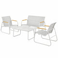 Hochwertiges Blumtal Gartenmöbel-Set für 4 Personen – Stilvolle Terrassenlounge mit Sesseln, Bank und Tisch in Grau