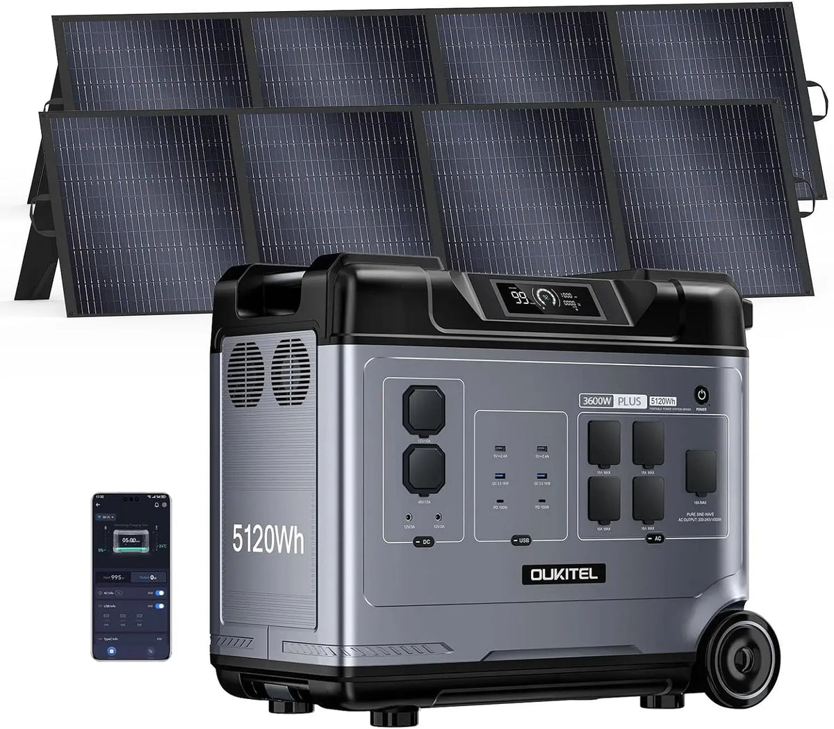 Inverter-Stromerzeuger P5000 3600W mit Solarfunktion